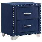 Best Furniture Outlet - Coaster - Melody Upholstered 2-drawer Nightstand Pacific Blue - 223372