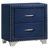 Best Furniture Outlet - Coaster - Melody Upholstered 2-drawer Nightstand Pacific Blue - 223372