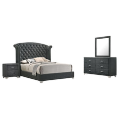 Best Furniture Outlet - Coaster - Melody 4-piece California King Bedroom Set Grey - 223381KW-S4