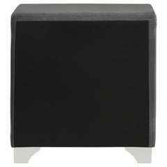 Melody Upholstered 2-drawer Nightstand Grey