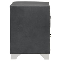 Melody Upholstered 2-drawer Nightstand Grey