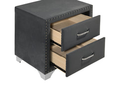 Melody Upholstered 2-drawer Nightstand Grey