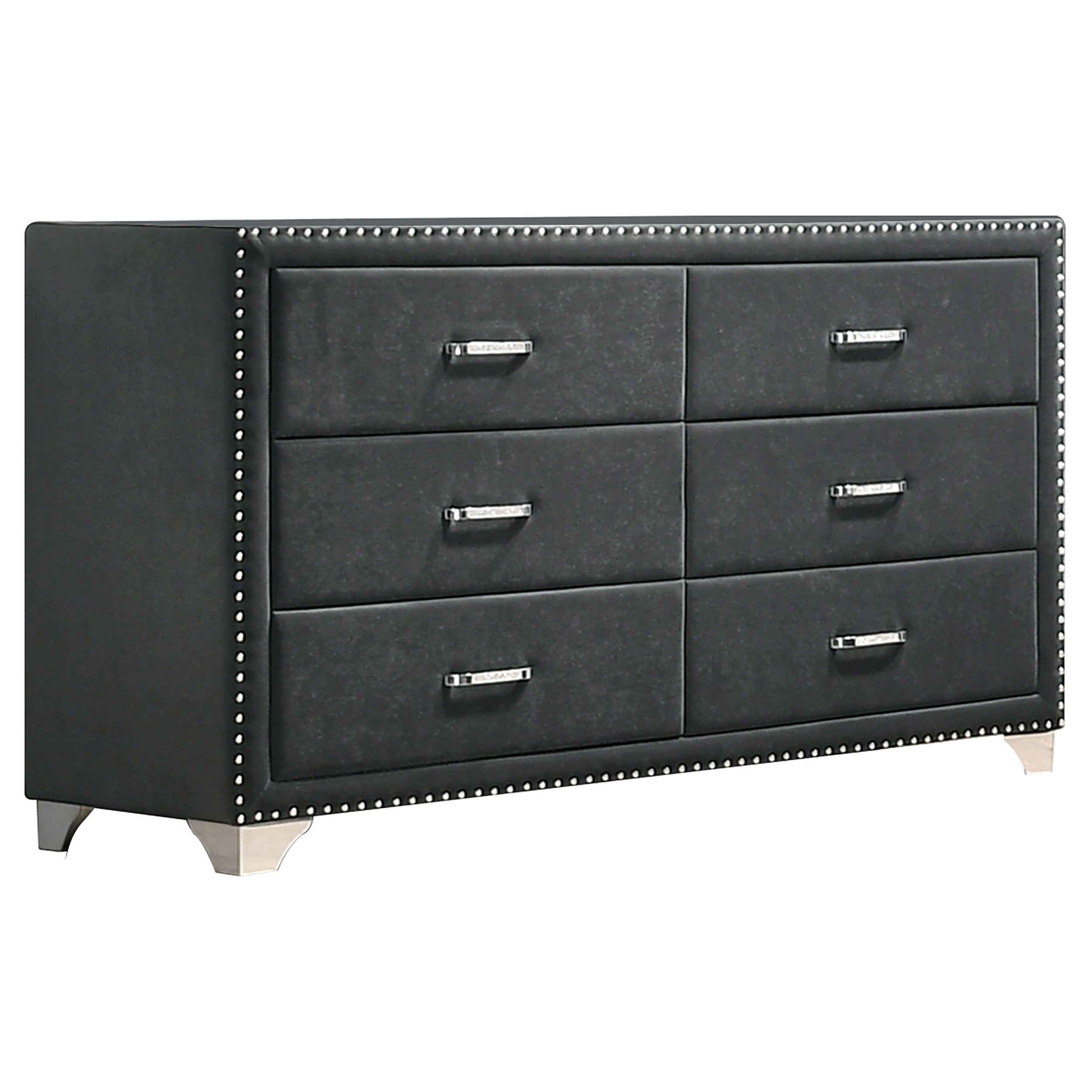 Best Furniture Outlet - Coaster - Melody 6-drawer Upholstered Dresser Grey - 223383