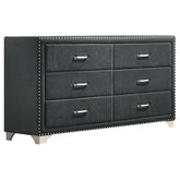 Best Furniture Outlet - Coaster - Melody 6-drawer Upholstered Dresser Grey - 223383