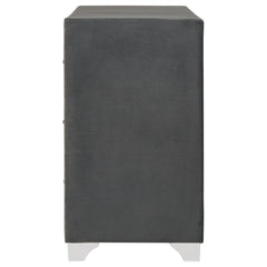 Melody 6-drawer Upholstered Dresser Grey