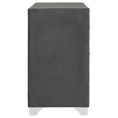 Melody 6-drawer Upholstered Dresser Grey