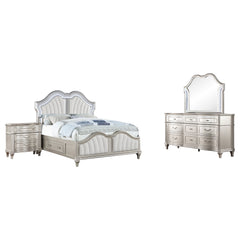 Evangeline 4-piece Eastern King Bedroom Set Silver Oak