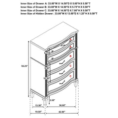 Evangeline 5-piece Eastern King Bedroom Set Silver Oak