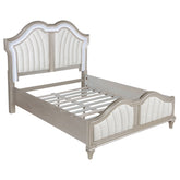 Best Furniture Outlet - Coaster - Evangeline Wood Queen LED Panel Bed Silver Oak - 223391Q