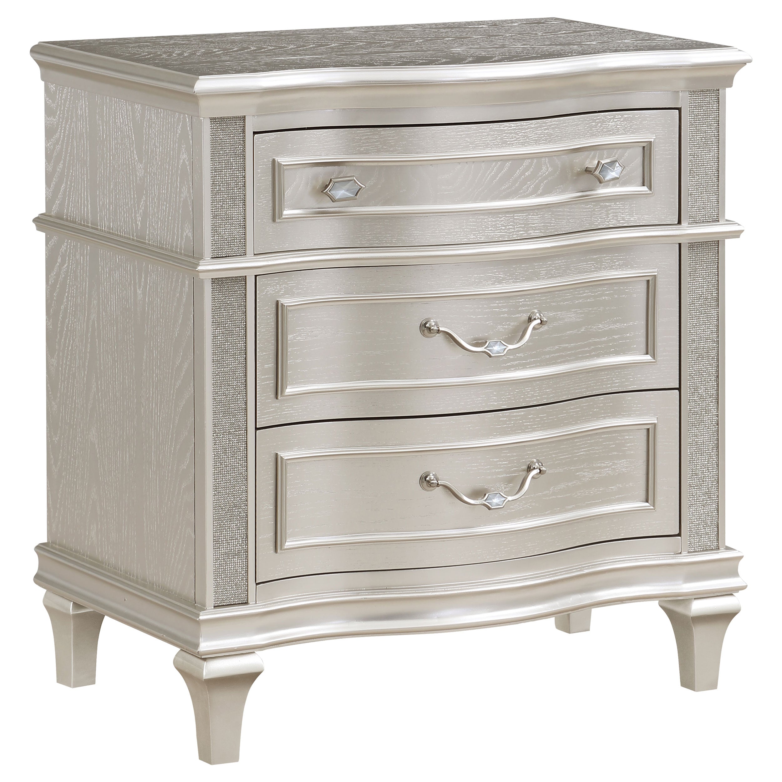 Best Furniture Outlet - Coaster - Evangeline 3-drawer Nightstand Silver Oak - 223392