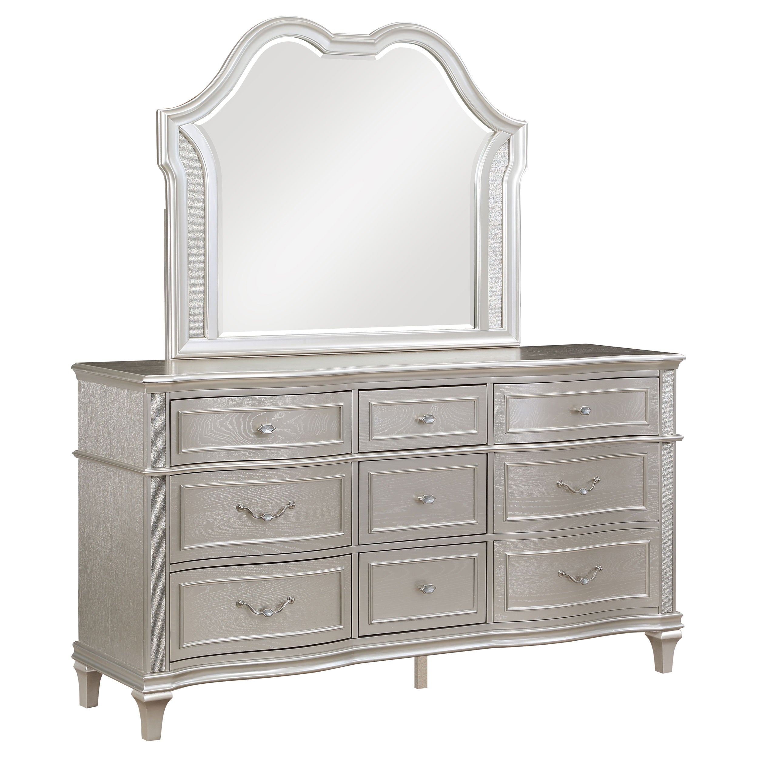 Best Furniture Outlet - Coaster - Evangeline 9-drawer Dresser with Mirror Silver Oak - 223393M