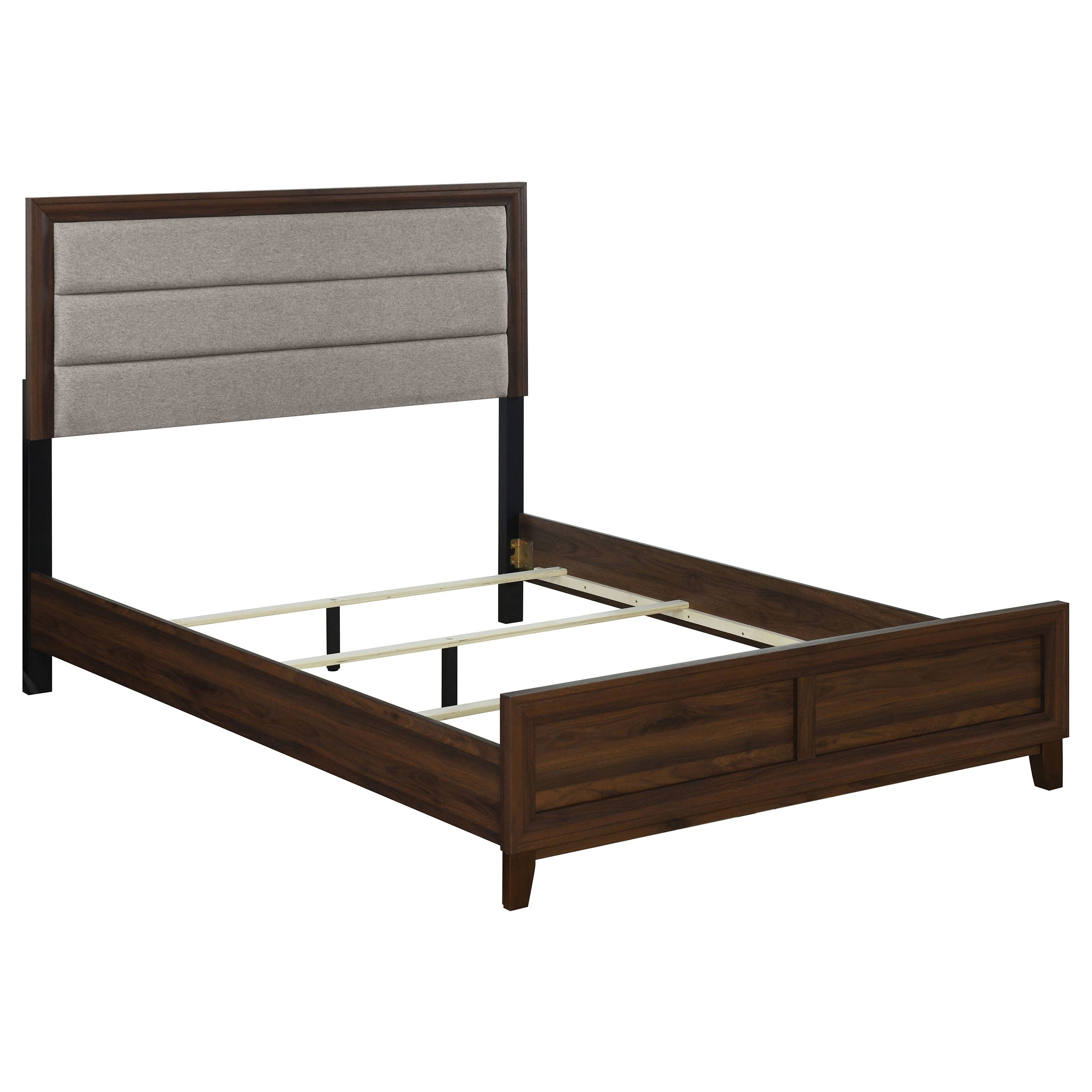 Best Furniture Outlet - Coaster - Welsley 50-inch Upholstered Eastern King Bed Walnut - 223441KE