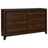 Best Furniture Outlet - Coaster - Welsley 6-drawer Dresser Cabinet Walnut - 223443