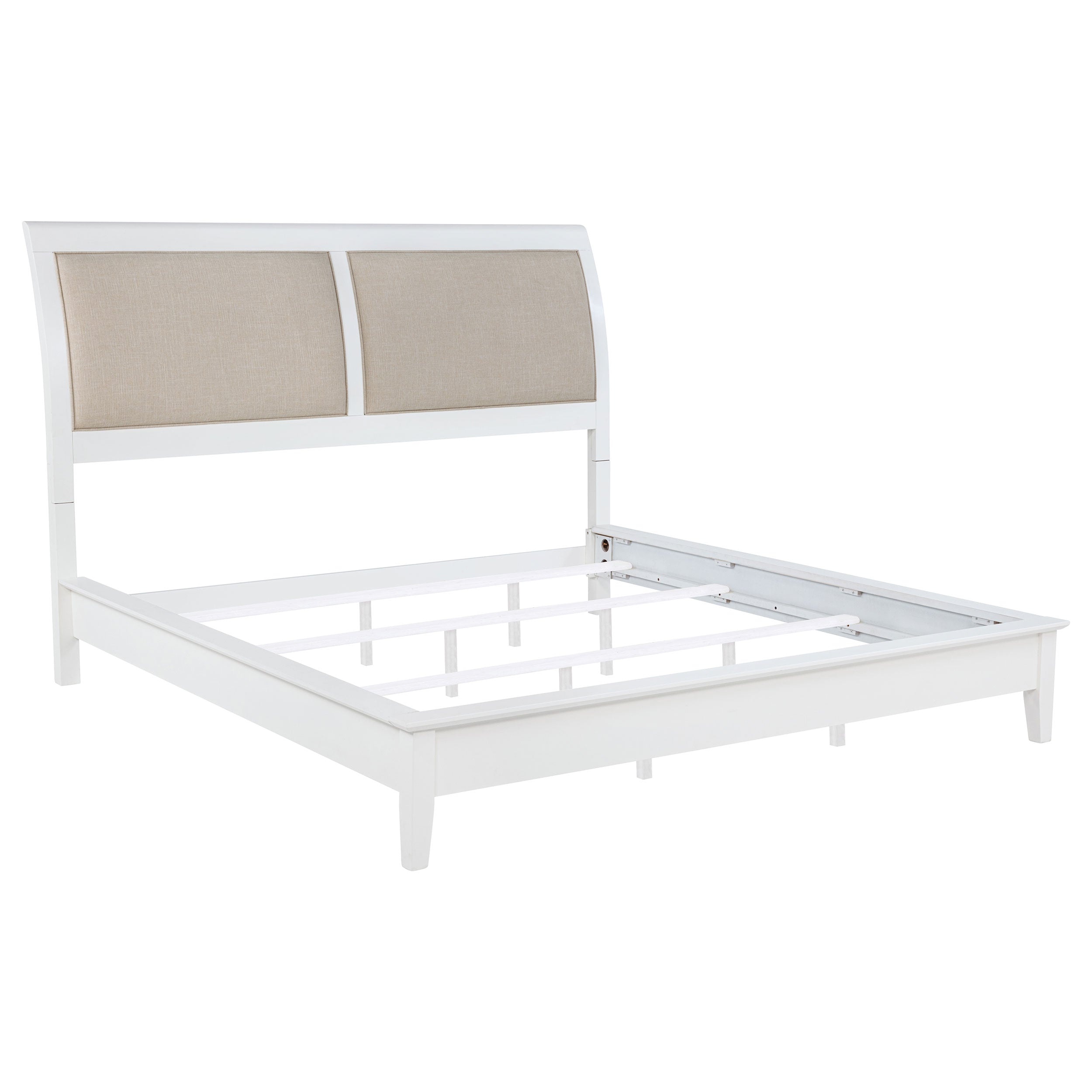 Best Furniture Outlet - Coaster - Bexhill 56-inch Upholstered Eastern King Panel Bed White - 223471KE