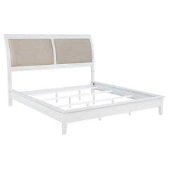 Best Furniture Outlet - Coaster - Bexhill 56-inch Upholstered Eastern King Panel Bed White - 223471KE