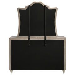 Antonella 7-drawer Upholstered Dresser with Mirror Ivory