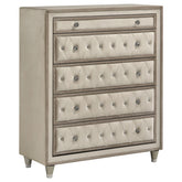 Best Furniture Outlet - Coaster - Antonella 5-drawer Bedroom Chest Ivory and Camel - 223525