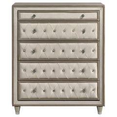 Antonella 5-drawer Bedroom Chest Ivory and Camel
