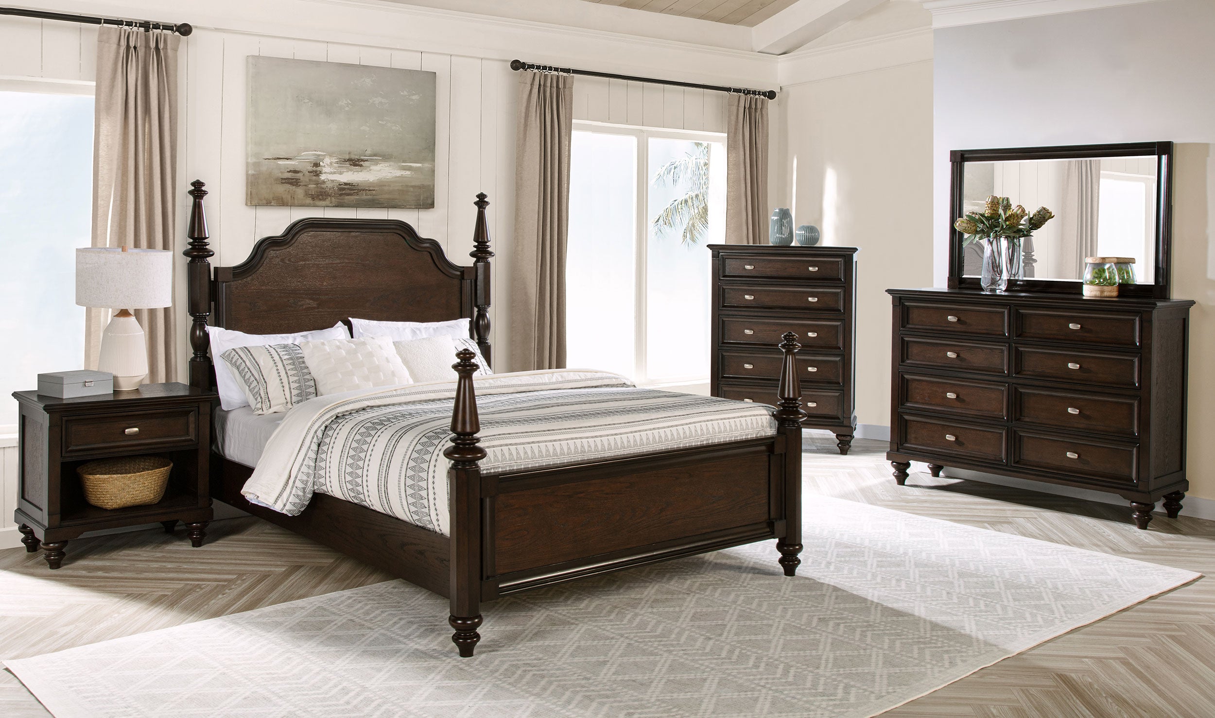 Best Furniture Outlet - Coaster - Andover 5-piece Eastern King Bedroom Set Dark Oak - 223631KE-S5