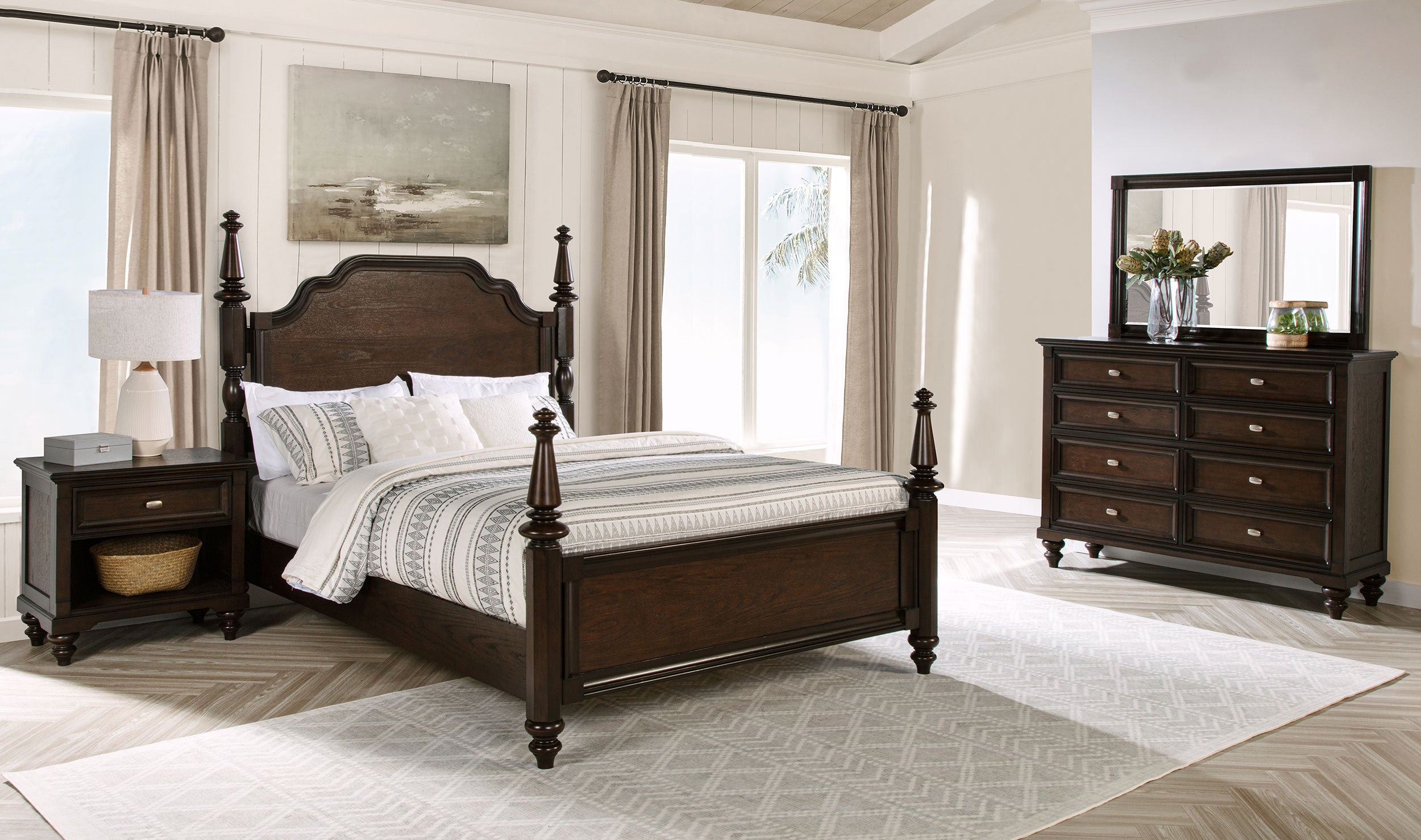 Best Furniture Outlet - Coaster - Andover 4-piece Queen Bedroom Set Dark Oak - 223631Q-S4