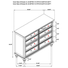 Andover 8-drawer Dresser Cabinet Dark Oak