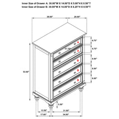 Andover 5-drawer Chest of Drawers Dark Oak