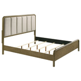 Best Furniture Outlet - Coaster - Amsbury 59-inch Upholstered California King Bed Nutmeg - 224271KW