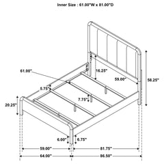 Amsbury 59-inch Upholstered Queen Bed Nutmeg