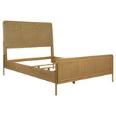 Best Furniture Outlet - Coaster - Arini Rattan Queen Panel Bed Sand Wash and Natural Cane - 224300Q