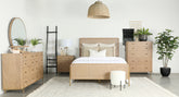 Best Furniture Outlet - Coaster - Arini Rattan California King Panel Bed Sand Wash and Natural - 224300KW