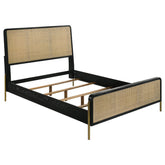Best Furniture Outlet - Coaster - Arini Rattan Eastern King Panel Bed Black and Natural - 224330KE