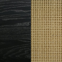 Arini Rattan California King Panel Bed Black and Natural