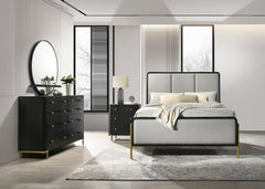 Best Furniture Outlet - Coaster - Arini 4-piece Eastern King Bedroom Set Black and Grey - 224331KE-S4