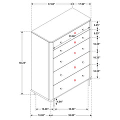 Arini 5-piece California King Bedroom Set Cream and Black