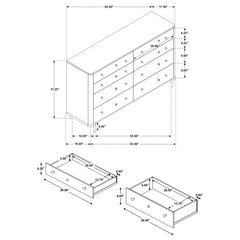 Arini 8-drawer Dresser Black