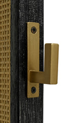 Arini Cane Weave Full Length Standing Floor Mirror Black