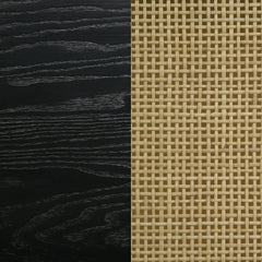 Arini Cane Weave Full Length Standing Floor Mirror Black