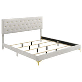 Best Furniture Outlet - Coaster - Kendall Upholstered Eastern King Panel Bed White - 224401KE