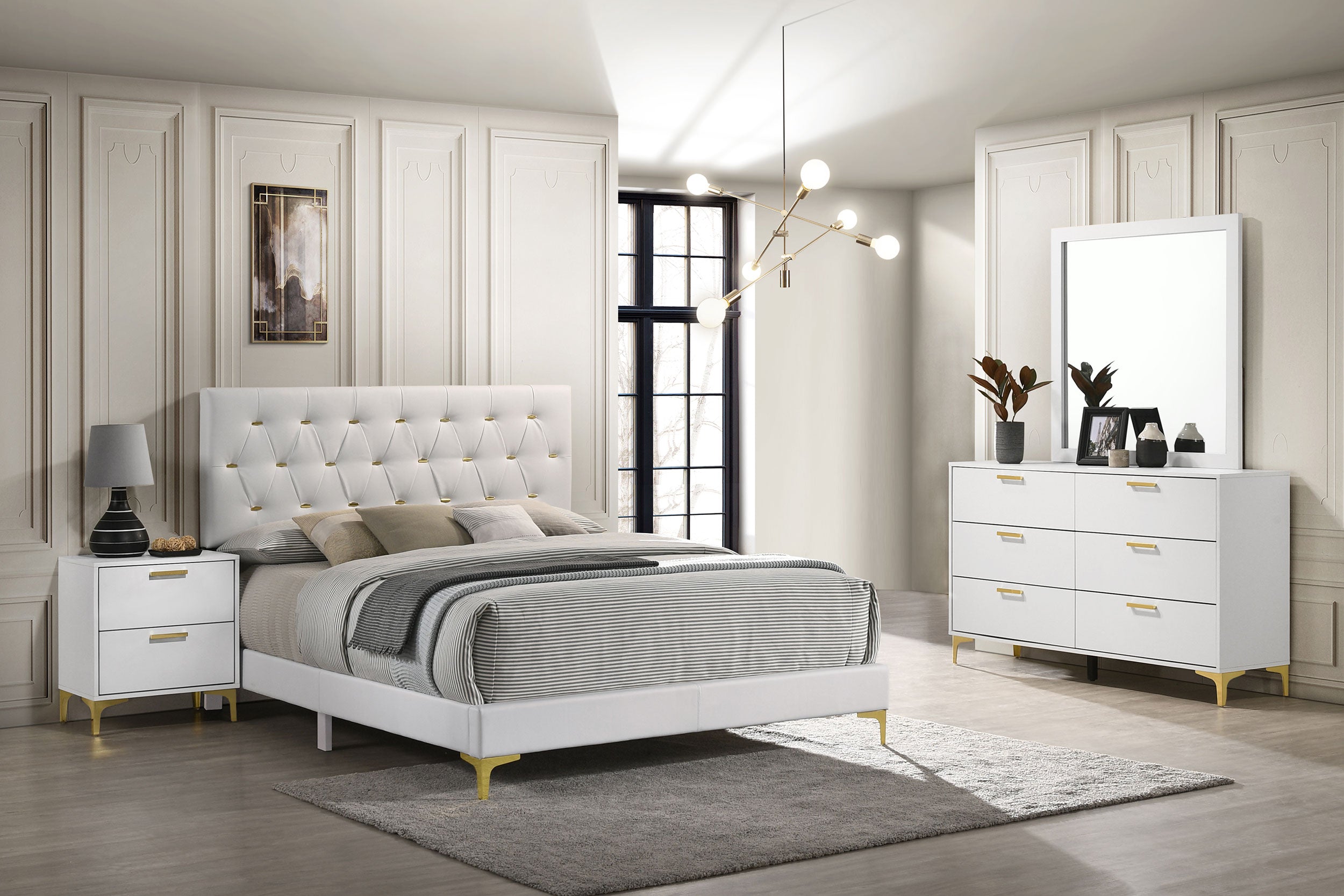 Best Furniture Outlet - Coaster - Kendall 4-piece California King Bedroom Set White - 224401KW-S4
