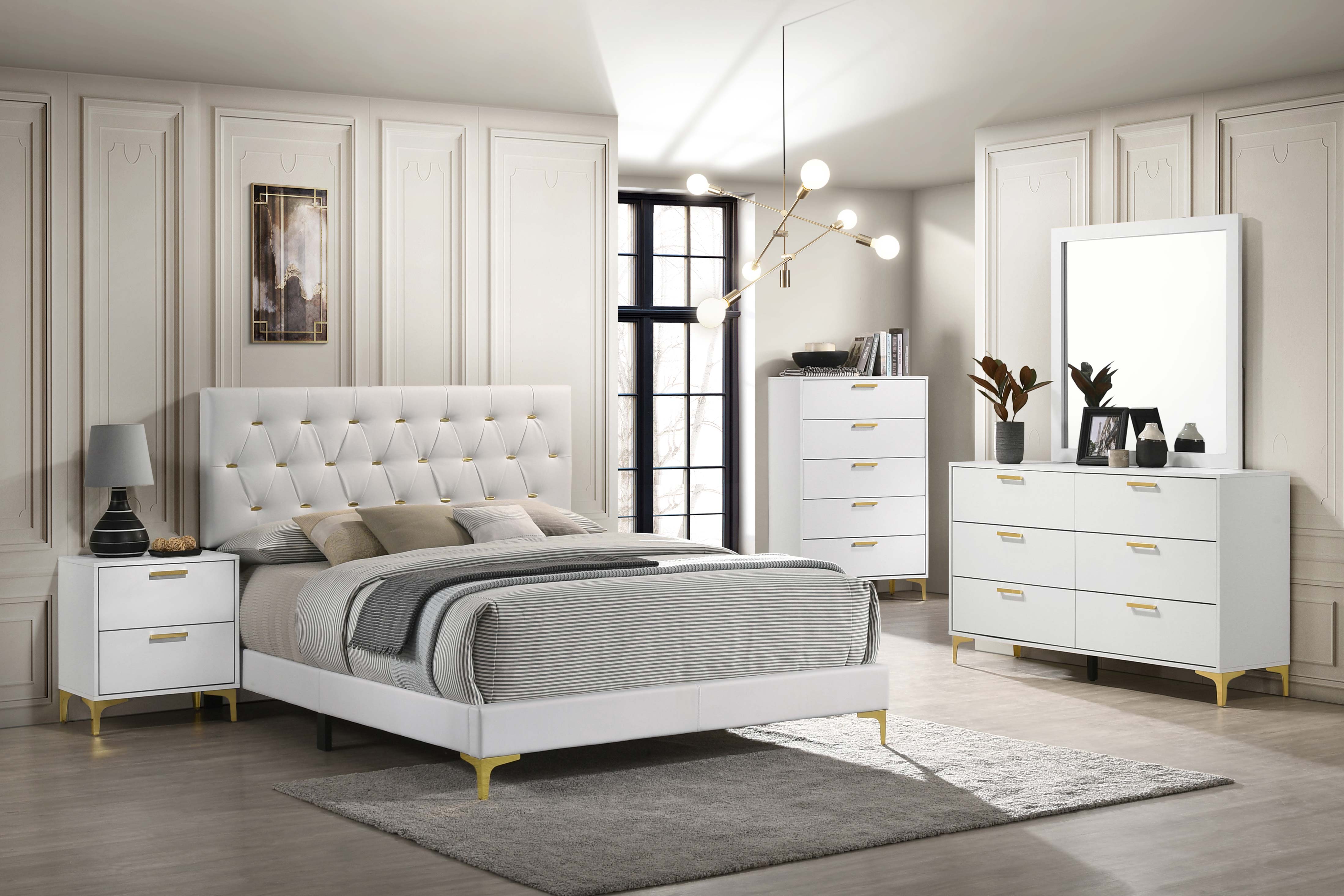 Best Furniture Outlet - Coaster - Kendall 5-piece California King Bedroom Set White - 224401KW-S5