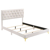 Best Furniture Outlet - Coaster - Kendall Upholstered California King Panel Bed White - 224401KW