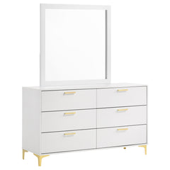 Best Furniture Outlet - Coaster - Kendall 6-drawer Dresser with Mirror White - 224403M