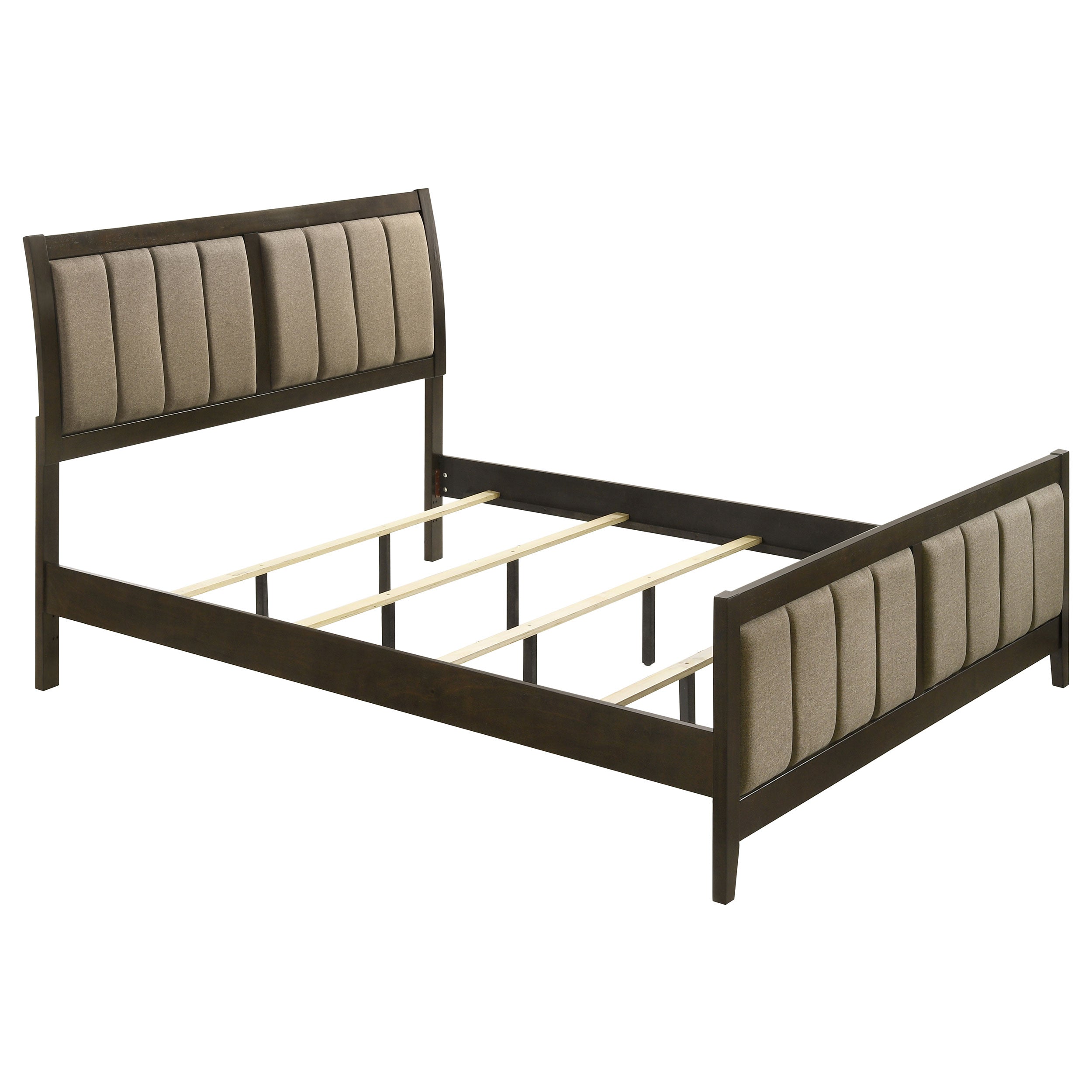 Best Furniture Outlet - Coaster - Wilkes 51-inch Upholstered Eastern King Bed Dark Cocoa - 224421KE