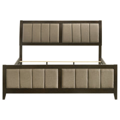 Wilkes 51-inch Upholstered Eastern King Bed Dark Cocoa