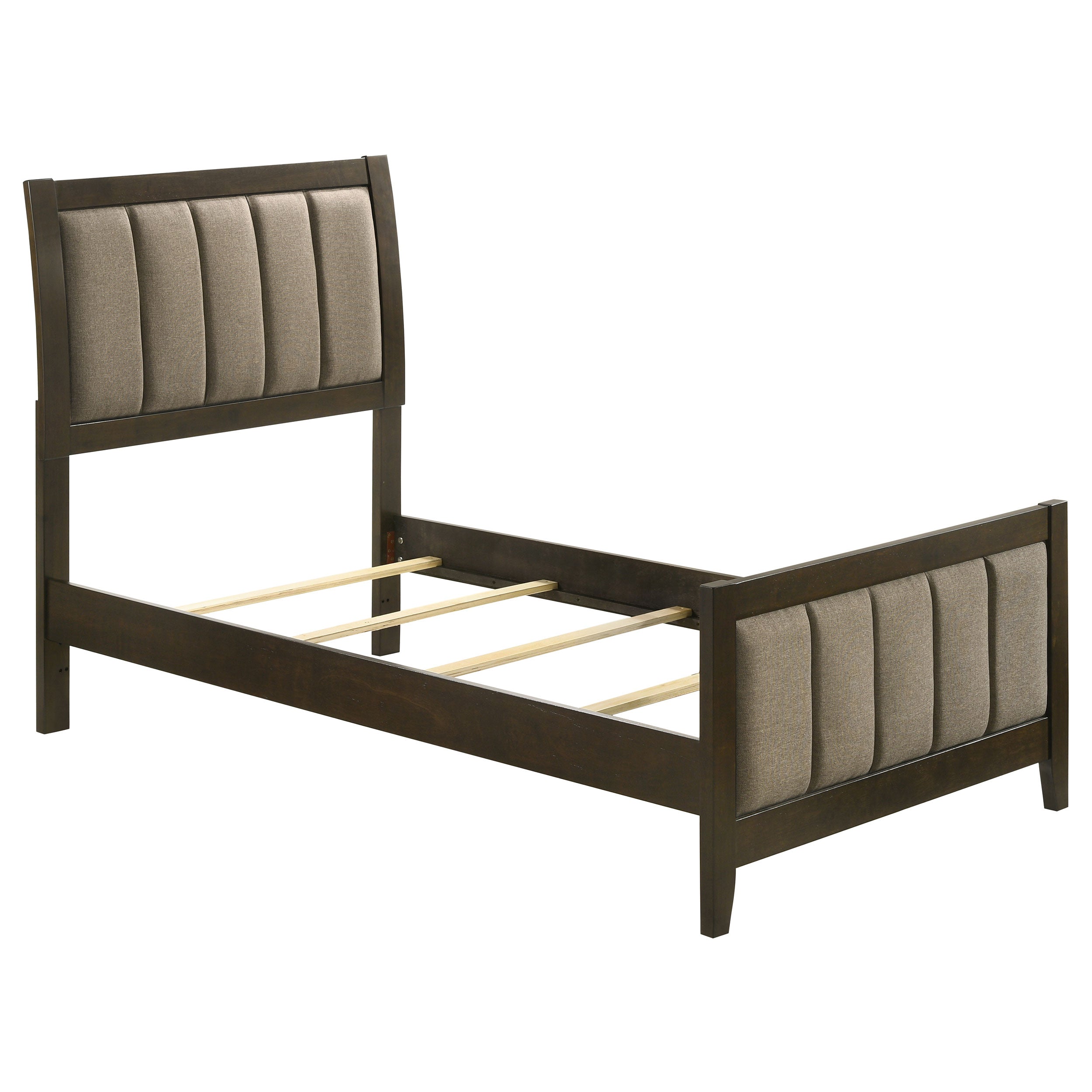 Best Furniture Outlet - Coaster - Wilkes 51-inch Upholstered Twin Bed Dark Cocoa - 224421T