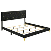 Best Furniture Outlet - Coaster - Kendall Upholstered Eastern King Panel Bed Black - 224451KE