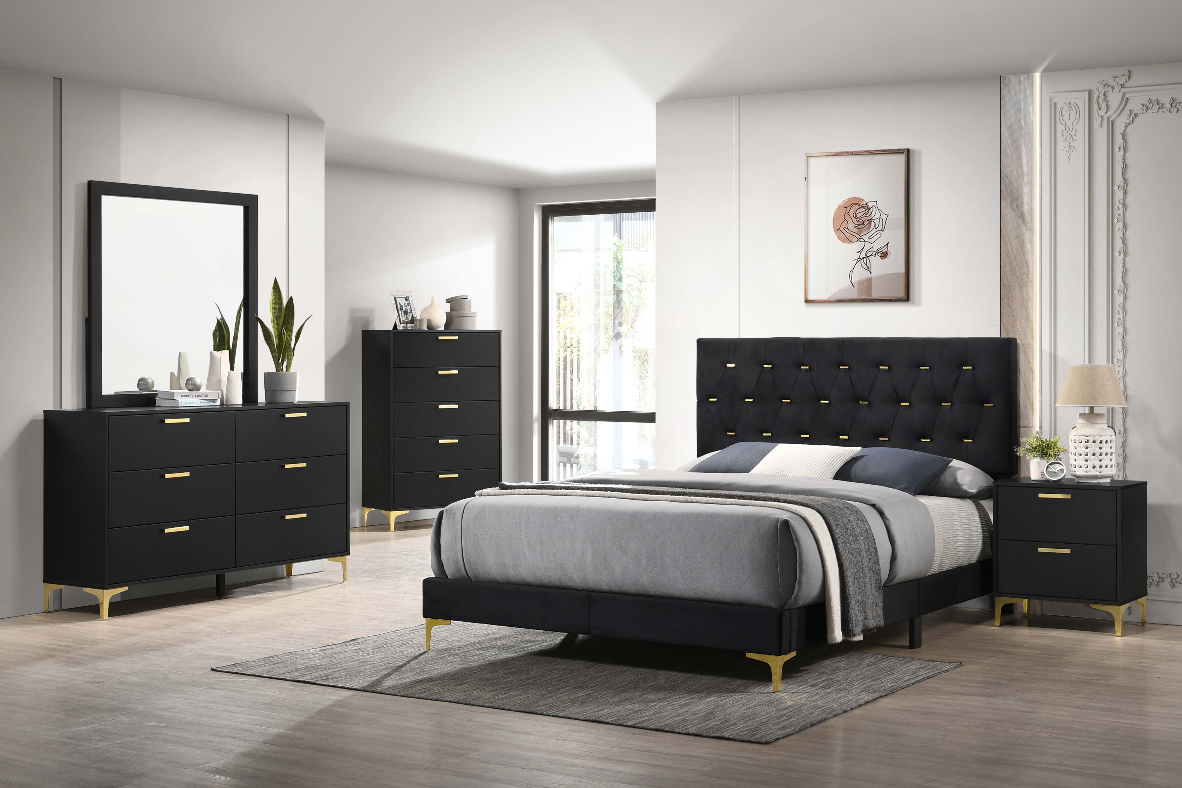 Best Furniture Outlet - Coaster - Kendall 5-piece Queen Bedroom Set Black - 224451Q-S5
