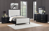 Best Furniture Outlet - Coaster - Brookmead 4-piece Upholstered Cal King Bedroom Set Black - 224710KW-S4