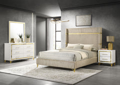 Best Furniture Outlet - Coaster - Lucia 4-piece Queen Bedroom Set Beige and White - 224731Q-S4