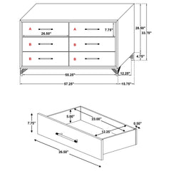 Lucia 6-drawer Dresser Cabinet White